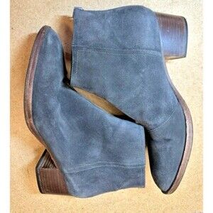 Rag & Bone Wesley Suede Back Zip Ankle Boots in Asphalt Grey Size 39/ US 8